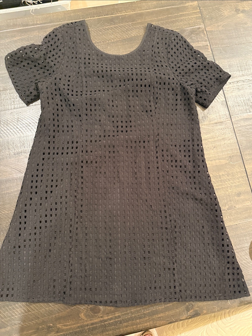 BCBGeneration Black Eyelet A-Line Mini Dress